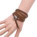 Punk's New Five Circle Embossed Cowhide Bracelet Retro And Simple Multi Circle Men's Leather Bracelet Accessories_ipsvogv.com