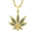 Punk hip-hop jewelry necklace with oil inlaid diamond maple leaf pendant, men's accessory_ipsvogv.com