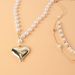 Creative Multi Layer Pearl Alloy Heart Pendant Necklace Cross Border Retro Round Bead Necklace Female_ipsvogv.com