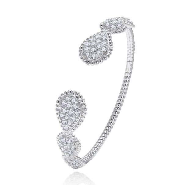 Women's Jewelry Beaded Diamond Studded Teardrop Shaped Open Bracelet French Retro Style Creative Design Advanced Movable Hand Jewelry Bracelet_ipsvogv.com