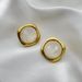 French Style Geometric Square Stud For Women, Silver Needle, Trendy Autumn Winter Minimalist Design Sense Earrings_ipsvogv.com