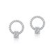 Dazzling 3A Zirconium Earrings S925 Silver Interlocking Diamond Earrings Light Luxury Fashion High End_ipsvogv.com