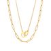 Double Layer Clavicle Chain Female Handcuffs Necklace Stainless Steel Couple Style Double Ring Pendant Necklace_ipsvogv.com