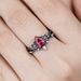 Sanjie Creative Set Flower Red Zircon Stacked With Personalized Light Luxury High End Women's Ring_ipsvogv.com