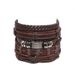 Hot Selling Men's 5-Piece Set Hand-Woven Cowhide Wax Rope Adjustable Bracelet Jewelry_ipsvogv.com