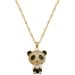 Black 【 】 Eyed Panda Zircon Light Luxury Charm Gorgeous Full Diamond Necklace Women's Versatile Clavicle Titanium Steel 【 】_ipsvogv.com