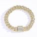 Alloy 12mm Single Row Full Diamond Men's Flip Clasp Hip Hop Cuban Chain Bracelet_ipsvogv.com