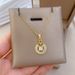 Circular 【 】 Clover Light Luxury Charm Gorgeous Full Diamond Necklace Women's Versatile Clavicle Chain Titanium Steel 【 】_ipsvogv.com