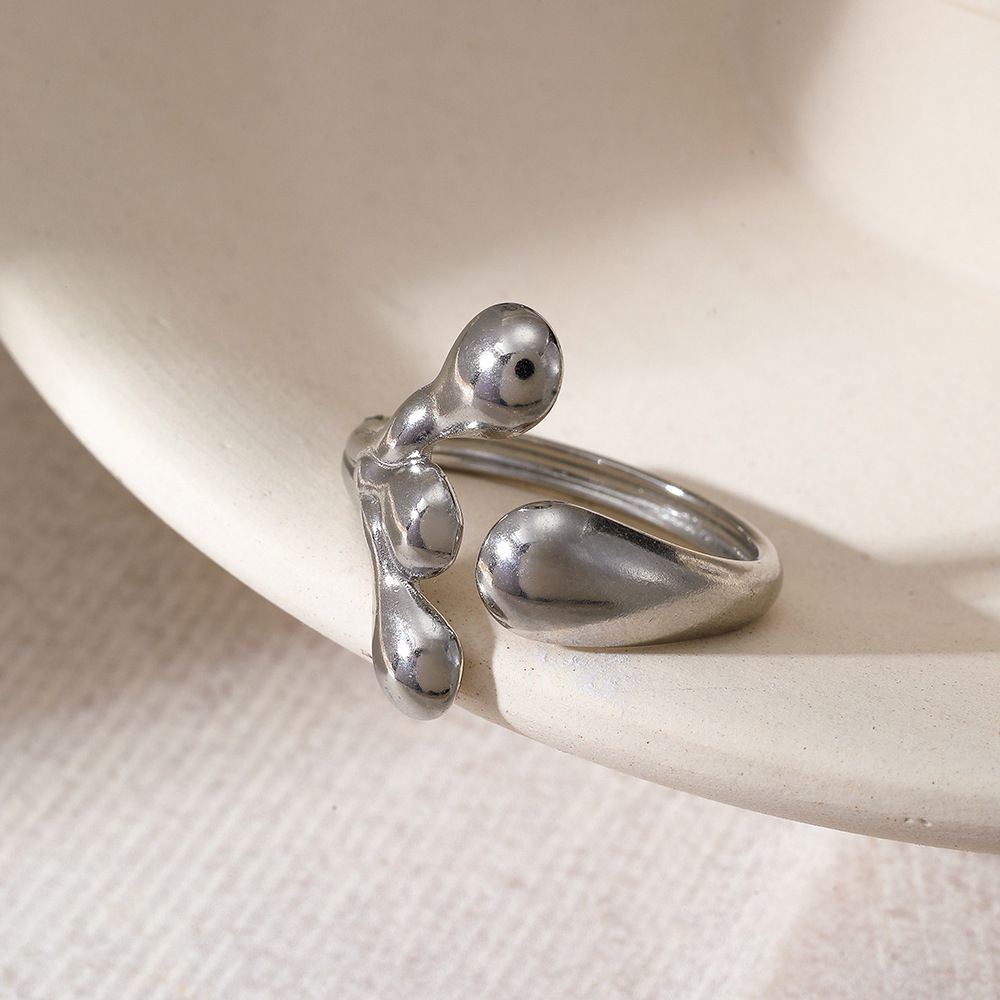 Stainless Women's Non Fading Real Gold Irregular High-end Rings With Open Titanium Steel Ring_ipsvogv.com
