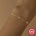 S Pure Silver Gold-plated Simple Plain Smooth Flower Clover Bracelet, Women's Temperament Bracelet_ipsvogv.com