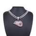 Men’s Jewelry Set Fashion Trendy Personality Lips Inlaid Diamond Single Pendant Men's Domineering Cool Exaggerated Hip Hop Cuban Necklace Accessories_ipsvogv.com