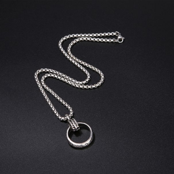 Hip hop trendsetter versatile internet celebrity matching circular ring necklace men's pendant trendy jumpy pendant_ipsvogv.com