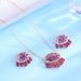 Light Luxury Exquisite Temperament Dream Catcher Colorful Water Drop Zircon Necklace Earrings Rose Gold Plated Female Jewelry_ipsvogv.com
