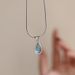Meichen French Transparent Green Water Droplets Blue Ocean Collar Chain Fashionable And Personalized Titanium Steel Gold_ipsvogv.com