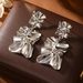 Gold Exaggerated Irregular Pleated Earrings High-end Fashion Women's Ear Jewelry_ipsvogv.com