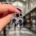 Cao Shi's live streaming website's popular luxury sapphire blue zircon long earrings temperament Valentine's Day gift earrings for women_ipsvogv.com