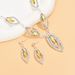 Silver Water Drop Necklace & Earrings Set - Sky Eye Rhinestone Crystal Jewelry For Girls, High-End 2-Piece Gift_ipsvogv.com