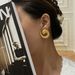 Fashionable Ins18k Gold Plated Titanium Steel Retro Gypsy Dancer Vortex Earrings_ipsvogv.com