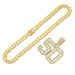 Hip hop domineering full diamond number 50 necklace for men's trendy street dance cool Cuban neck chain pendant_ipsvogv.com