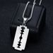 Hot Selling Hip-Hop Jewelry Titanium Steel Gold-Plated Diamond-Studded Razor Blade Pendant Necklace_ipsvogv.com