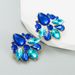 Ins Style Creative Geometric Earrings Women's Alloy Electroplated With Colored Glass Diamonds Trendy High-end Ear_ipsvogv.com