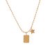 Chessboard Square Card Pentagonal Star Titanium Steel Necklace, Feminine Temperament, Niche Fashion, Collarbone Chain,_ipsvogv.com