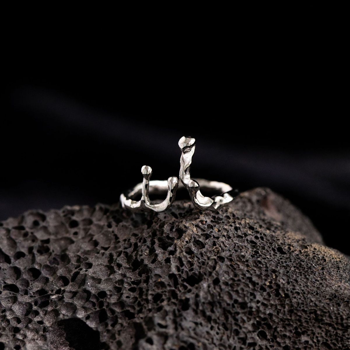 Pure Silver Female Design, Irregular Water Droplet Ring, Niche Korean Version, Instagram Style Adjustable_ipsvogv.com