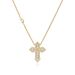 Popular Full Diamond D Shaped Cross Necklace For Women Copper Gold Plated Fashion Cross Rope Necklace Size_ipsvogv.com