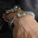 Black Snake Silver-Plated Bracelet For Men, High-End Niche Design, Unique Medusa Rattlesnake Hip-Hop Bold Style_ipsvogv.com