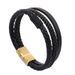 Woven Fashion Titanium Steel Braided Magnetic Clasp Multi-layer Leather Bracelet_ipsvogv.com