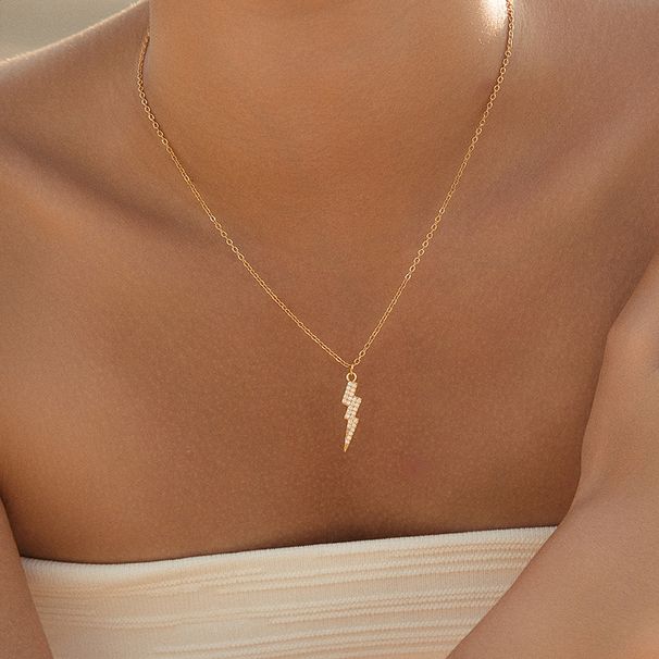 Color preserving copper plated K real gold zircon love clavicle chain high end animal design necklace_ipsvogv.com