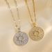 Light Luxury Style Zircon Sun Disk Titanium Necklace For Women, Colorless And Fashionable, Unique Style, Collar Chain_ipsvogv.com