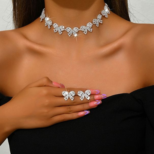 Jewelry & Accessories Fashion Bow Necklace Party Accessories Flashing All Match Full Diamond Necklace_ipsvogv.com