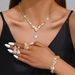 Women’s Jewelry Set Fashion New Fashionable Gold Rose Gold Three Piece Set Zircon Necklace Earrings Bracelet Bridal Set Jewelry_ipsvogv.com