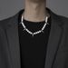 Hip Hop Punk Spliced Reflective Bead Rivet Necklace Women's Trendy Couples Versatile Hoodie Chain for Men_ipsvogv.com