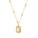 New Magic Mirror Rose Necklace Embossed Square Brand Round Bead Titanium Steel Gold Clavicle Chain For Women_ipsvogv.com