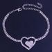jewelry all-match rhinestone hollow heart-shaped Anklet novel Diamond-embedded double-heart double-row foot decorat_ipsvogv.com