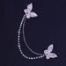 asymmetric diamond butterfly stud earrings fashion ins diamond chain integrated ear bone clip earrings earring_ipsvogv.com