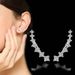 Personality fashion silver ear accessories four claws seven star zircon accessories French ear clip earrings_ipsvogv.com