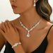 2025 New Jewelry Set High-end Crystal Women's Water Drop Necklace Earrings Bracelet_ipsvogv.com