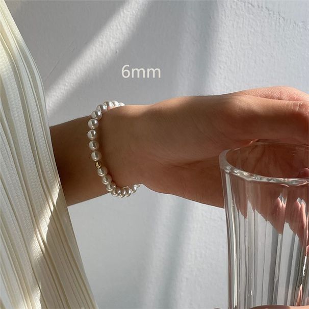 Hand Washing Without Taking Off Shi's Pearl American 14K Gold Wrapped Round Bead Elastic Rope Bracelet, Women's Summer_ipsvogv.com