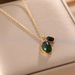 Korean Fashion Titanium Steel Necklace For Women, Light Luxury Agate Double Pendant, Niche Design, High-end Clavicle_ipsvogv.com