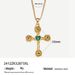 Rose Cross Pendant Necklace Cross border Stainless Steel Plated Gold Color Diamond Temperament Retro Jewelry_ipsvogv.com