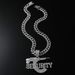 New Full Diamond Sniper Gun SEQRITY Letter Men's Personalized Cuban Chain Pendant Jewelry_ipsvogv.com