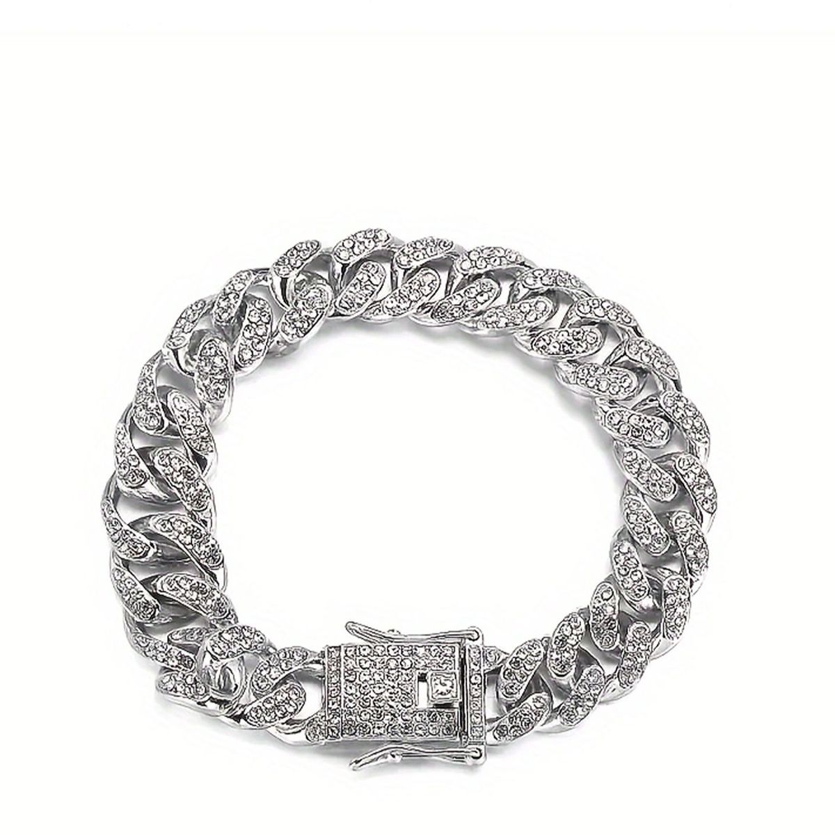 Suits Fashion Brand Full Diamond Necklace Jewelry Men Hip Hop Cuban Chain Men's Bracelet_ipsvogv.com