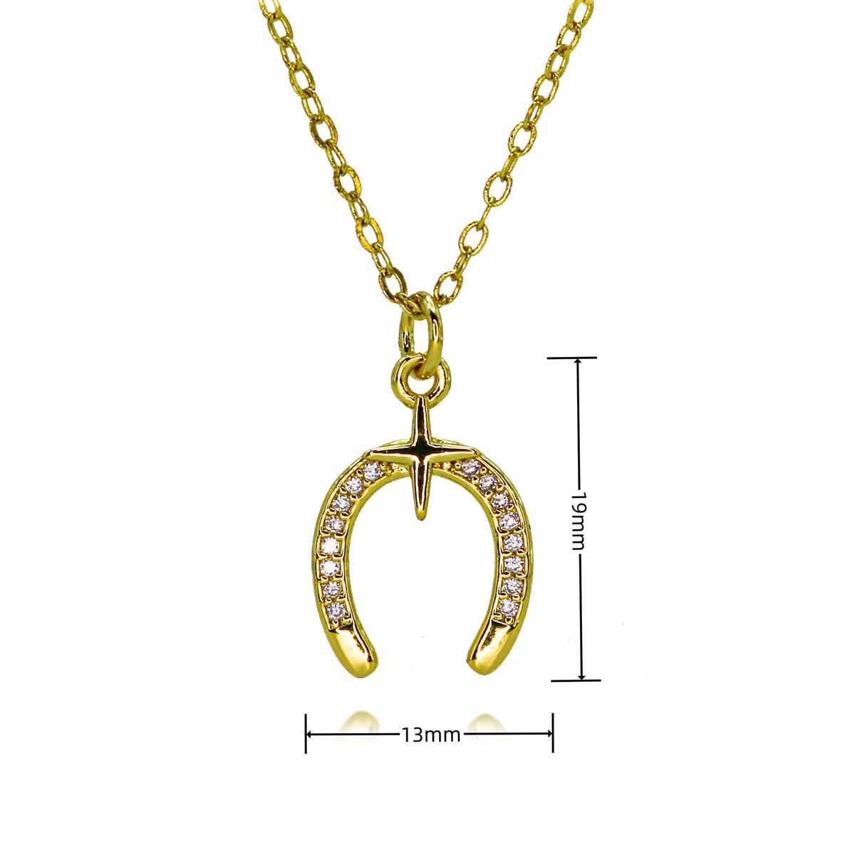Zircon Copper Micro Inlaid Colored Zircon Horseshoe Necklace For Women Niche Design Light Luxury Temperament U Shaped Jewelry_ipsvogv.com