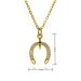 Zircon Copper Micro Inlaid Colored Zircon Horseshoe Necklace For Women Niche Design Light Luxury Temperament U Shaped Jewelry_ipsvogv.com