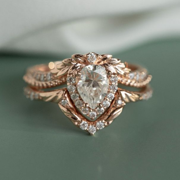 Sanjie Flower Wedding Ring Women's Fashion Crown Jewelry With White Water Drop Zircon Set_ipsvogv.com