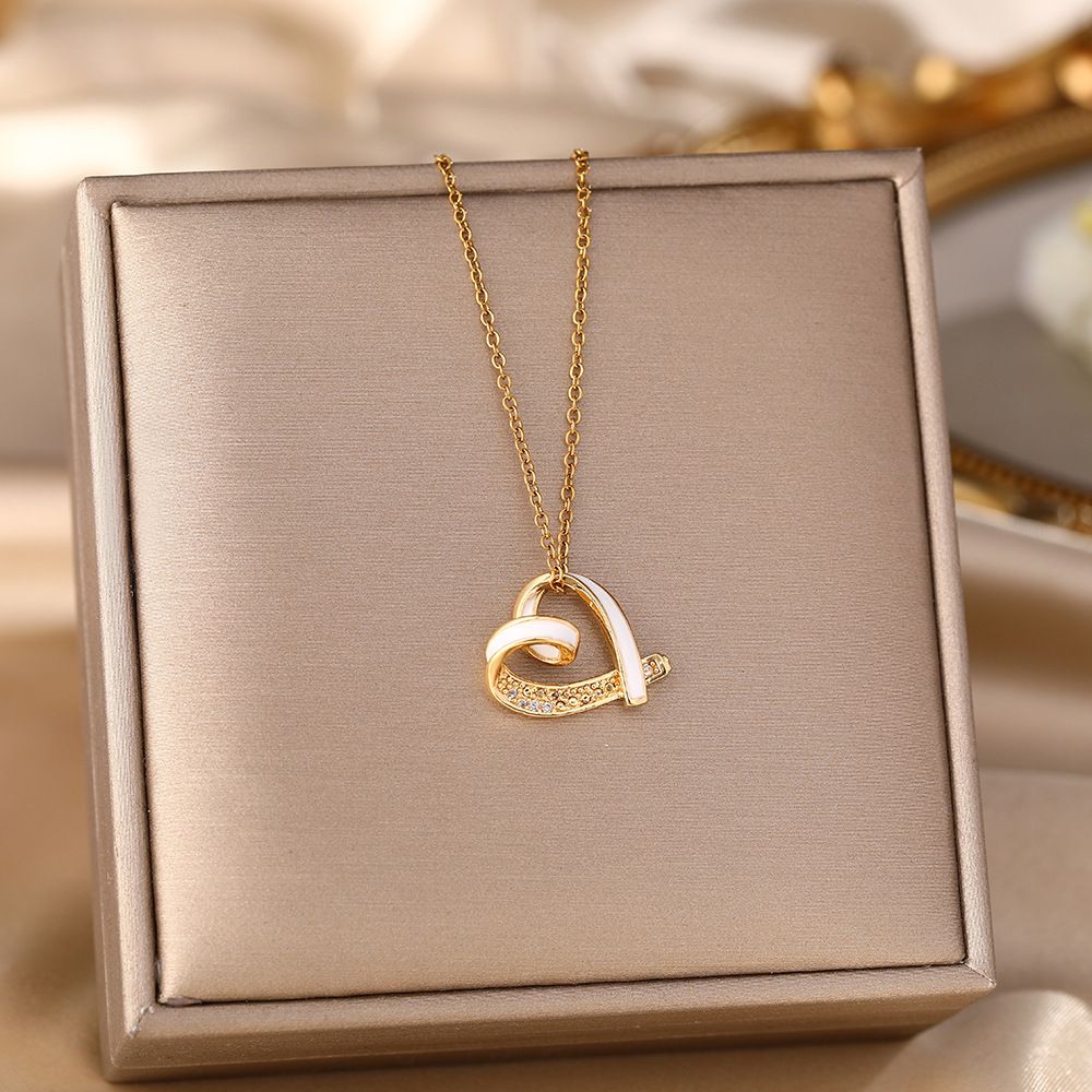 Love Titanium Steel Necklace For Women With A High-end Feel, Small Freshness, Light Luxury, Fashionable, Drip Oil Micro_ipsvogv.com