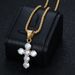 Fashion New Trend Jewelry Titanium Steel Inlaid With 3A Zircon Korean Style Crystal Clear Fat Cross Pendant_ipsvogv.com